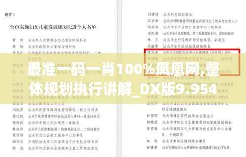 最准一码一肖100%凤凰网,整体规划执行讲解_DX版9.954