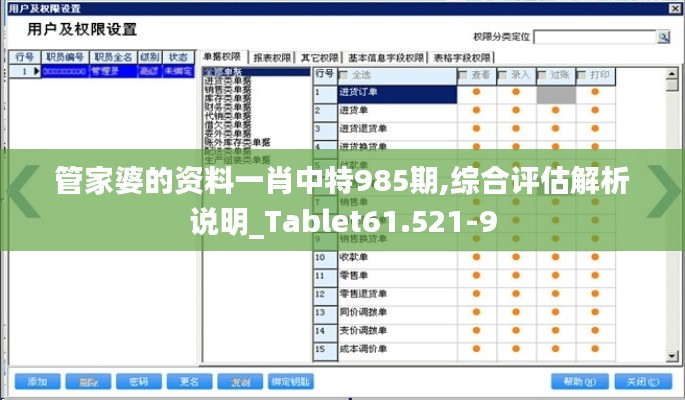 管家婆的资料一肖中特985期,综合评估解析说明_Tablet61.521-9