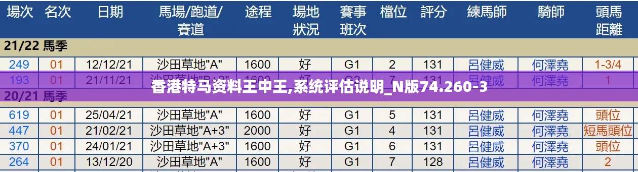 香港特马资料王中王,系统评估说明_N版74.260-3