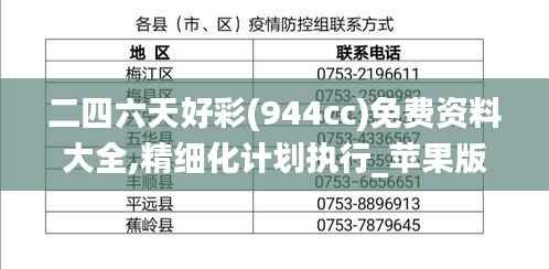 二四六天好彩(944cc)免费资料大全,精细化计划执行_苹果版76.815-6
