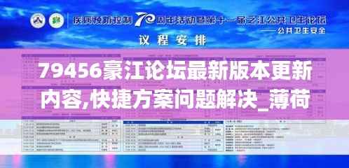 79456豪江论坛最新版本更新内容,快捷方案问题解决_薄荷版74.507-2