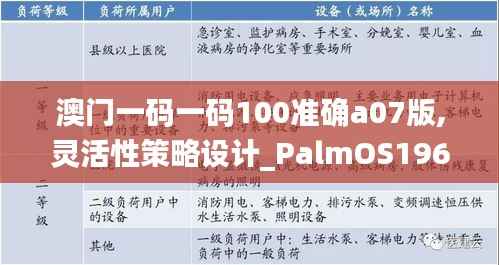 澳门一码一码100准确a07版,灵活性策略设计_PalmOS196.353-6