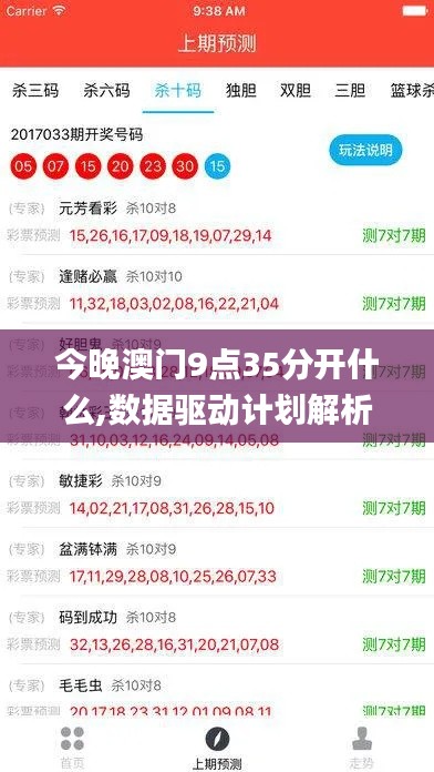 今晚澳门9点35分开什么,数据驱动计划解析_OP85.885-7