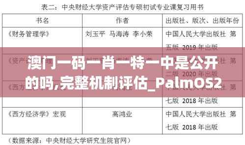 澳门一码一肖一特一中是公开的吗,完整机制评估_PalmOS26.725-4