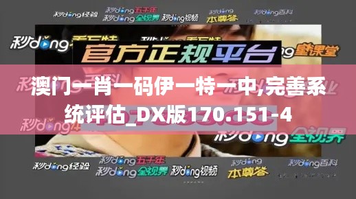 澳门一肖一码伊一特一中,完善系统评估_DX版170.151-4