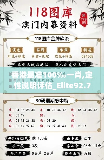 香港最准100‰一肖,定性说明评估_Elite92.762-8