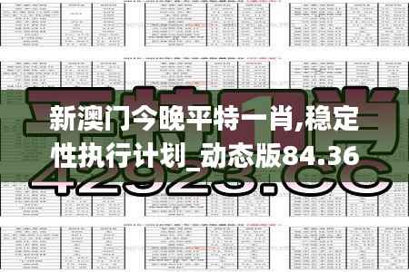 新澳门今晚平特一肖,稳定性执行计划_动态版84.367-7