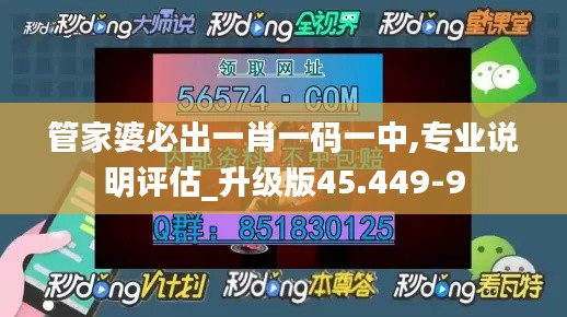 管家婆必出一肖一码一中,专业说明评估_升级版45.449-9