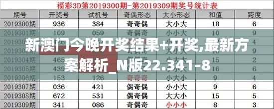 新澳门今晚开奖结果+开奖,最新方案解析_N版22.341-8