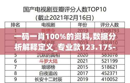 一码一肖100%的资料,数据分析解释定义_专业款123.175-1
