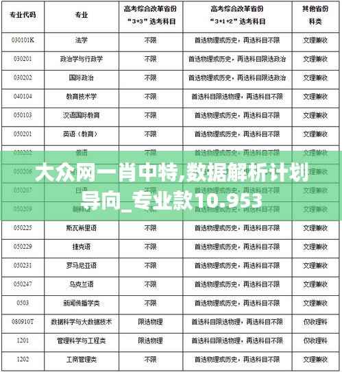大众网一肖中特,数据解析计划导向_专业款10.953