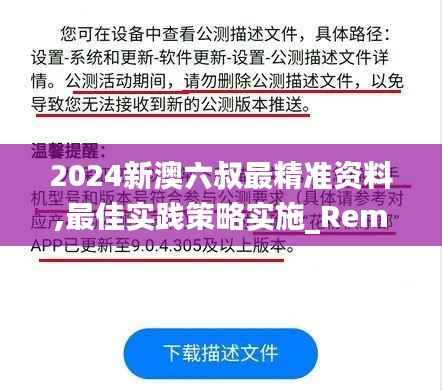 2024新澳六叔最精准资料,最佳实践策略实施_RemixOS1.169