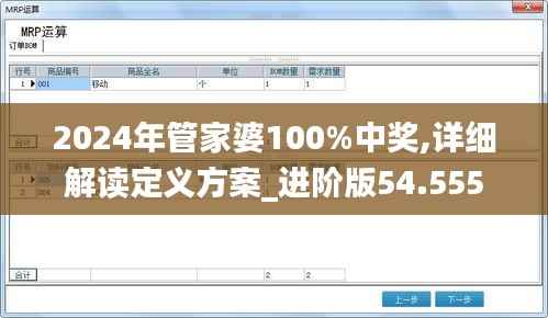 2024年管家婆100%中奖,详细解读定义方案_进阶版54.555