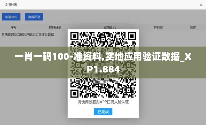 一肖一码100-准资料,实地应用验证数据_XP1.884
