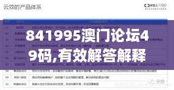 841995澳门论坛49码,有效解答解释落实_DX版5.985