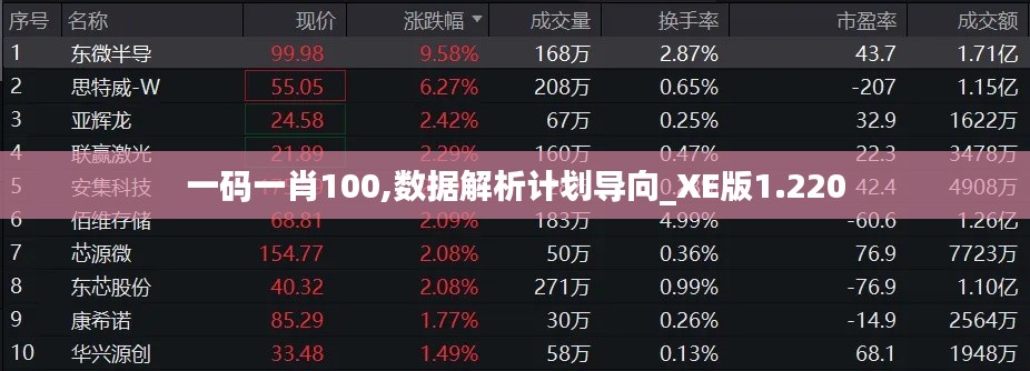 一码一肖100,数据解析计划导向_XE版1.220