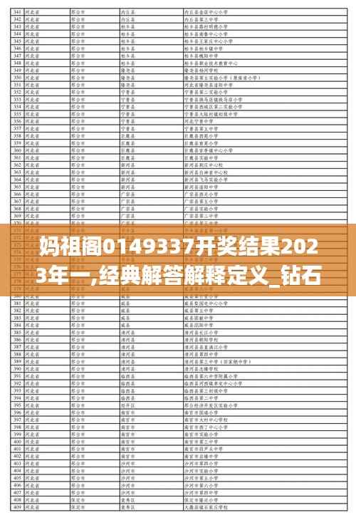 妈祖阁0149337开奖结果2023年一,经典解答解释定义_钻石版14.813