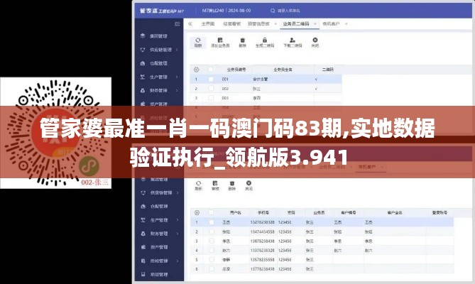 管家婆最准一肖一码澳门码83期,实地数据验证执行_领航版3.941