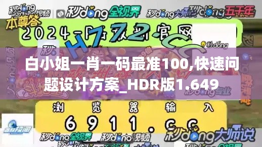 白小姐一肖一码最准100,快速问题设计方案_HDR版1.649