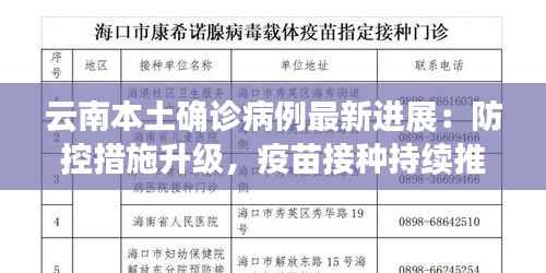 云南本土确诊病例最新进展：防控措施升级，疫苗接种持续推进