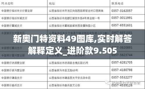 新奥门特资料49图库,实时解答解释定义_进阶款9.505