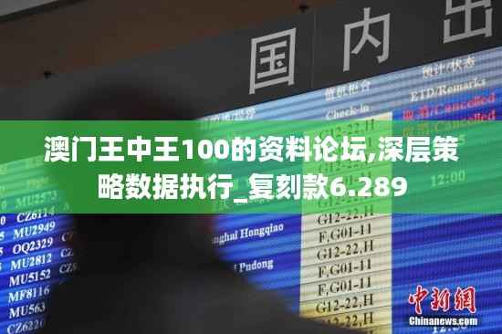 澳门王中王100的资料论坛,深层策略数据执行_复刻款6.289