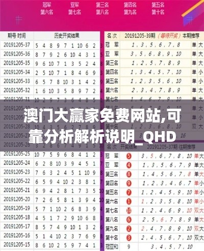 澳门大赢家免费网站,可靠分析解析说明_QHD4.953