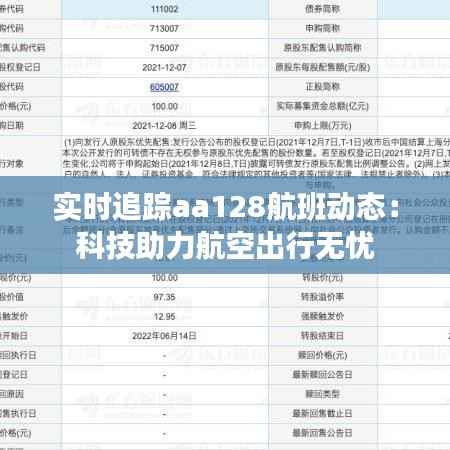 实时追踪aa128航班动态：科技助力航空出行无忧
