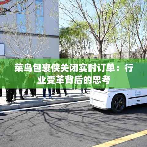 菜鸟包裹侠关闭实时订单：行业变革背后的思考