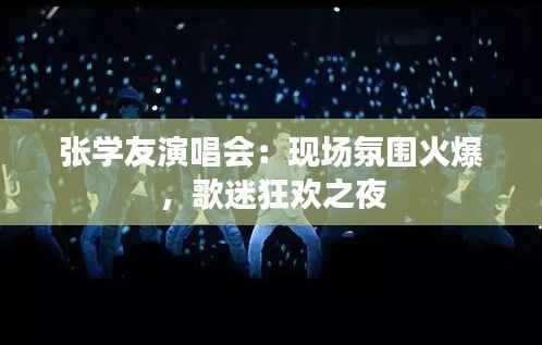 张学友演唱会：现场氛围火爆，歌迷狂欢之夜