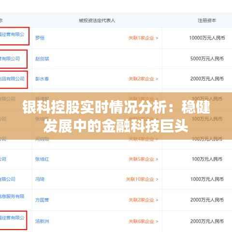 银科控股实时情况分析：稳健发展中的金融科技巨头