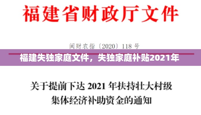 福建失独家庭文件，失独家庭补贴2021年 
