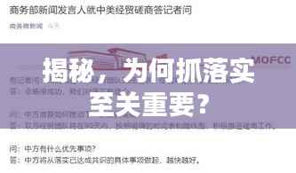 揭秘，为何抓落实至关重要？