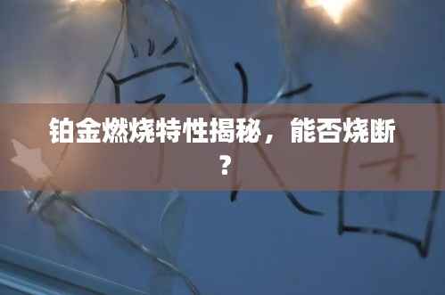 铂金燃烧特性揭秘，能否烧断？