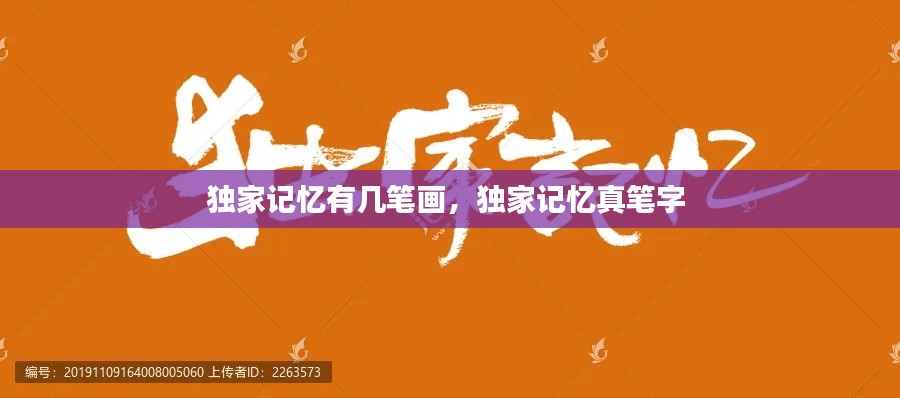 独家记忆有几笔画，独家记忆真笔字 