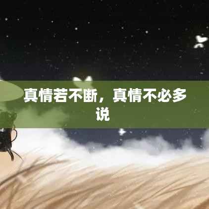真情若不断，真情不必多说 