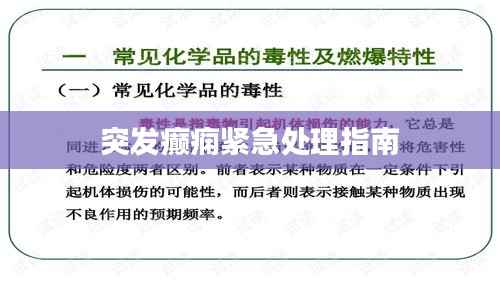 突发癫痫紧急处理指南