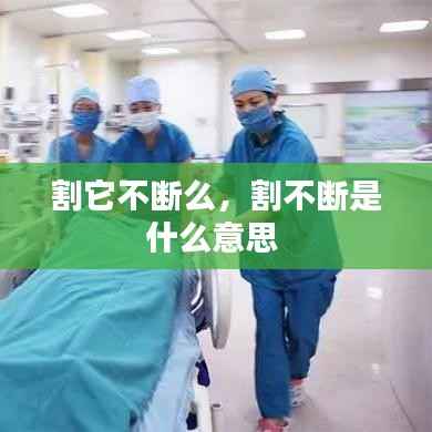 割它不断么，割不断是什么意思 