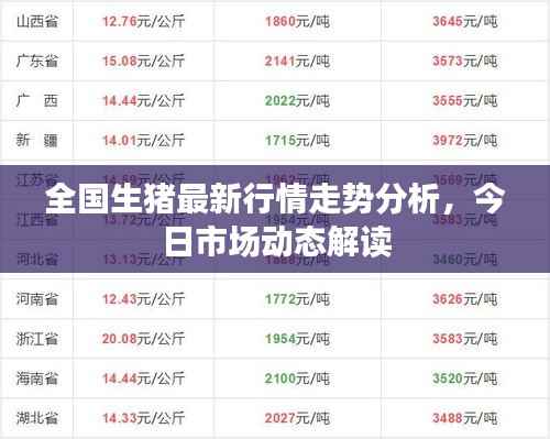 全国生猪最新行情走势分析，今日市场动态解读