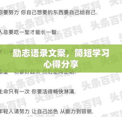 励志语录文案，简短学习心得分享