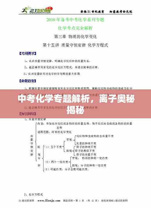 中考化学专题解析，离子奥秘揭秘