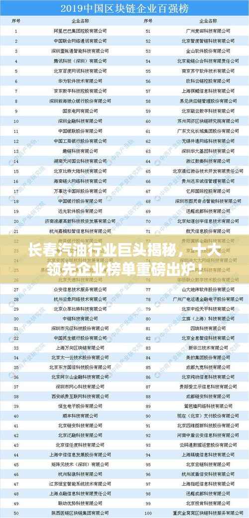 长春汽油行业巨头揭秘,十大领先企业榜单重磅出炉!