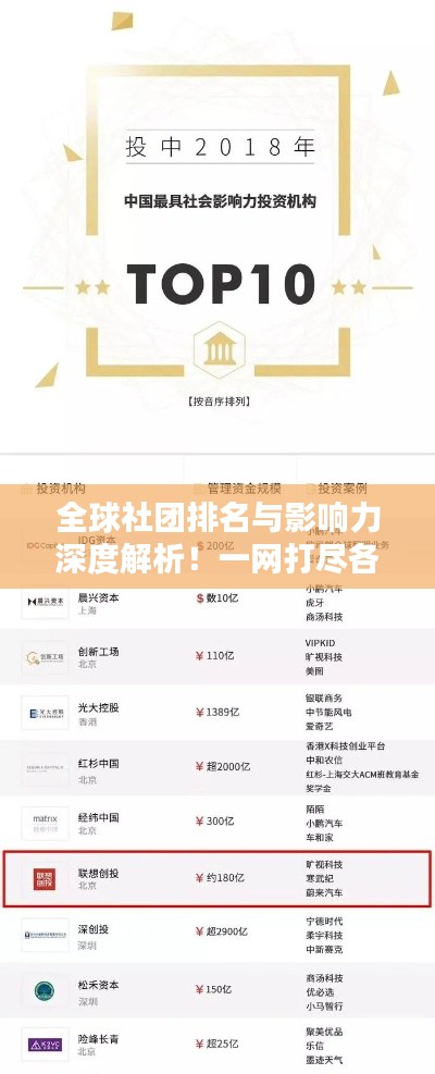 全球社团排名与影响力深度解析！一网打尽各大社团排名及影响力揭秘。