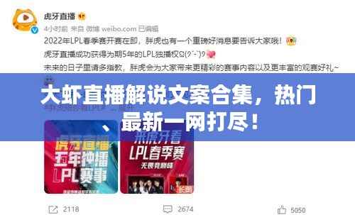 大虾直播解说文案合集，热门、最新一网打尽！