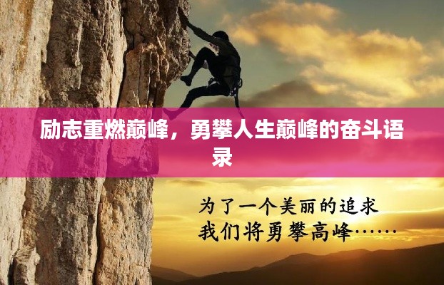 励志重燃巅峰，勇攀人生巅峰的奋斗语录