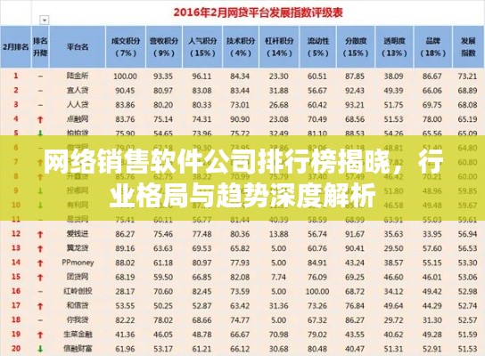 网络销售软件公司排行榜揭晓，行业格局与趋势深度解析