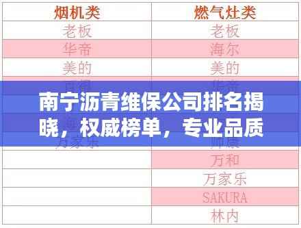 南宁沥青维保公司排名揭晓，权威榜单，专业品质值得信赖！