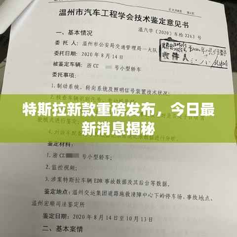 特斯拉新款重磅发布，今日最新消息揭秘