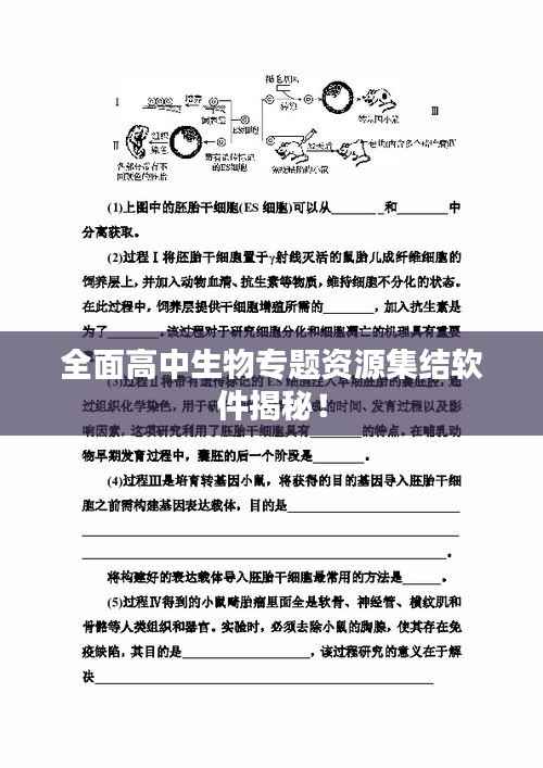 全面高中生物专题资源集结软件揭秘！
