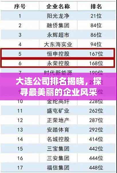 大连公司排名揭晓，探寻最美丽的企业风采